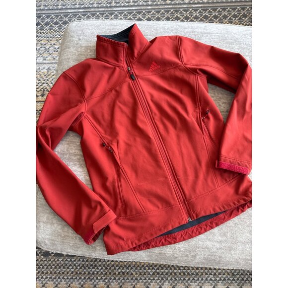 Adidas Outdoor Orange Red Full-Zip Jacket Size M Lightweight & Warm - Picture 8 of 9